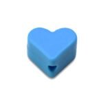 Силіконова бусинка, бусина для прорізувача зубів &ndash; Міні сердечко Блакитне