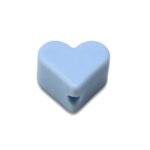 Силіконова бусинка, бусина для прорізувача зубів &ndash; Міні сердечко Бебі блю