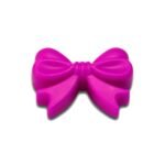 Силиконовая бусинка, бусина для прорезывателя зубов &ndash; Бантик Малиновый