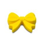 Силиконовая бусинка, бусина для прорезывателя зубов &ndash; Бантик Желтый
