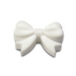 Силиконовая бусинка, бусина для прорезывателя зубов &ndash; Бантик Белый