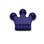 Силіконова бусинка, бусина для прорізувача зубів &ndash; Корона Темно синя