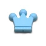 Силіконова бусинка, бусина для прорізувача зубів &ndash; Корона Блакитна пастельна