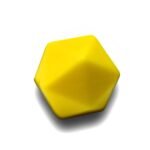 Силіконова бусинка, бусина для прорізувача зубів &ndash; Ікосаедр Жовтий