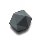 Силіконова бусинка, бусина для прорізувача зубів &ndash; Ікосаедр Сірий темний