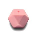 Силіконова бусинка, бусина для прорізувача зубів &ndash; Гексагон Рожевий кварц