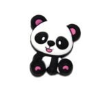 Силіконова бусинка, бусина для прорізувача зубів &ndash; Міні панда Рожева