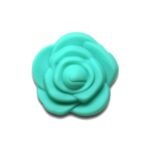 Силиконовая бусинка, бусина для прорезывателя зубов &ndash; Розочка мал. Бирюзовая