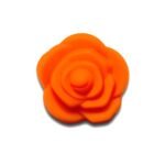Силіконова бусинка, бусина для прорізувача зубів &ndash; Розочка мал. Помаранчева