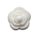 Силиконовая бусинка, бусина для прорезывателя зубов &ndash; Розочка мал. Белая