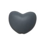Силиконовая бусинка, бусина для прорезывателя зубов &ndash; Сердце Серое темное
