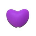 Силіконова бусинка, бусина для прорізувача зубів &ndash; Серце Фіолетове