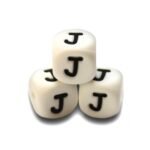 Силіконова буква, літера намистина &ldquo;J&rdquo;