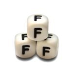 Силіконова буква, літера намистина &ldquo;F&rdquo;