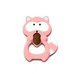 Силіконовий гризунець, прорізувач для зубів &ndash; Єнот Рожевий кварц