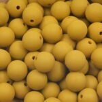 Силіконова бусинка, бусина для прорізувача зубів &ndash; Кругла 15мм Гірчична