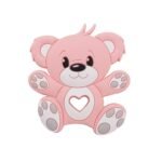 Силіконовий гризунець, прорізувач для зубів &ndash; Ведмедик плюшевий Рожевий кварц