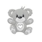 Силіконовий гризунець, прорізувач для зубів &ndash; Ведмедик плюшевий Сірий світлий
