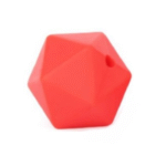 Силіконова бусинка, бусина для прорізувача зубів &ndash; Ікосаедр Червоний