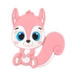 Силіконовий гризунець, прорізувач для зубів &ndash; Білочка з хвостиком Рожева кварц