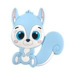 Силіконовий гризунець, прорізувач для зубів &ndash; Білочка з хвостиком Бебі блю