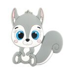 Силіконовий гризунець, прорізувач для зубів &ndash; Білочка з хвостиком Сіра