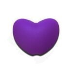 Силіконова бусинка, бусина для прорізувача зубів &ndash; Серце Фіолетове темне