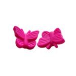 Силіконова бусинка, бусина для прорізувача зубів &ndash; Метелик 3Д Малиновий