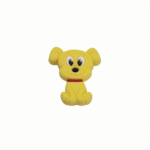 Силіконова бусинка, бусина для прорізувача зубів &ndash; Міні Собачка Жовта