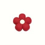 Силіконова бусинка, бусина для прорізувача зубів &ndash; Квіточка Червона