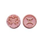 Силіконова бусинка, бусина для прорізувача зубів &ndash; Зодіак Близнюки &ndash; Рожевий кварц