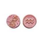 Силіконова бусинка, бусина для прорізувача зубів &ndash; Зодіак Водолій &ndash; Рожевий кварц