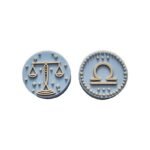 Силіконова бусинка, бусина для прорізувача зубів &ndash; Зодіак Терези &ndash; Бебі блю