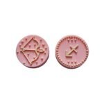 Силіконова бусинка, бусина для прорізувача зубів &ndash; Зодіак Стрілець &ndash; Рожевий кварц