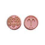 Силіконова бусинка, бусина для прорізувача зубів &ndash; Зодіак Овен &ndash; Рожевий кварц