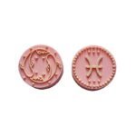 Силіконова бусинка, бусина для прорізувача зубів &ndash; Зодіак Риби &ndash; Рожевий кварц