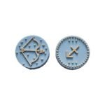 Силіконова бусинка, бусина для прорізувача зубів &ndash; Зодіак Стрілець &ndash; Бебі блю