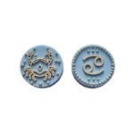 Силіконова бусинка, бусина для прорізувача зубів &ndash; Зодіак Рак &ndash; Бебі блю