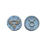 Силіконова бусинка, бусина для прорізувача зубів &ndash; Зодіак Телець &ndash; Бебі блю