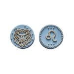 Силіконова бусинка, бусина для прорізувача зубів &ndash; Зодіак Лев &ndash; Бебі блю