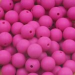 Силіконова бусинка, бусина для прорізувача зубів &ndash; Кругла 15мм Малинова