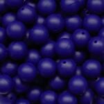 Силіконова бусинка, бусина для прорізувача зубів &ndash; Кругла 15мм Темно синя