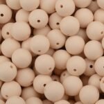 Силіконова бусинка, бусина для прорізувача зубів &ndash; Кругла 15мм Бежева