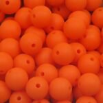 Силіконова бусинка, бусина для прорізувача зубів &ndash; Кругла 15мм Помаранчева