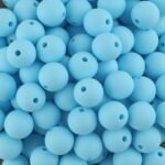 Силіконова бусинка, бусина для прорізувача зубів &ndash; Кругла 15мм Блакитна пастельна