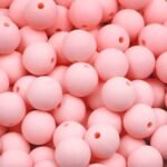 Силіконова бусинка, бусина для прорізувача зубів &ndash; Кругла 15мм Рожевий кварц
