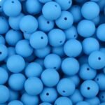 Силіконова бусинка, бусина для прорізувача зубів &ndash; Кругла 15мм Блакитна