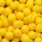 Силіконова бусинка, бусина для прорізувача зубів &ndash; Кругла 15мм Жовта