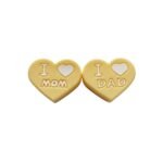 Силиконовая бусинка, бусина для прорезывателя зубов &ndash; I love mom / dad &hearts; Кремовый